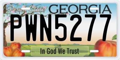 GA license plate PWN5277