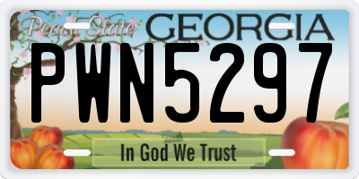 GA license plate PWN5297