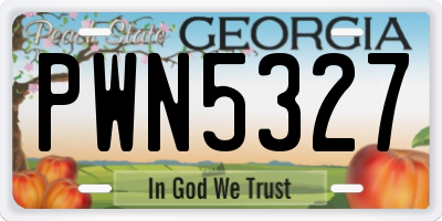 GA license plate PWN5327