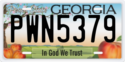 GA license plate PWN5379