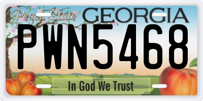 GA license plate PWN5468