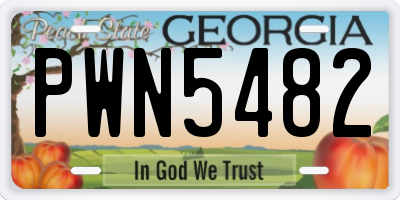 GA license plate PWN5482