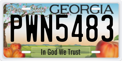 GA license plate PWN5483