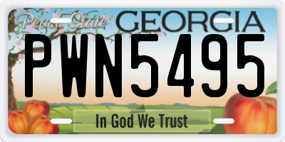 GA license plate PWN5495