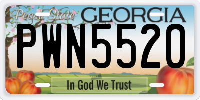 GA license plate PWN5520