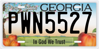 GA license plate PWN5527