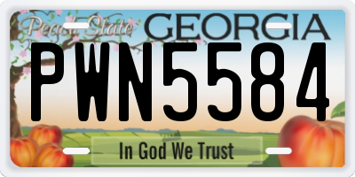 GA license plate PWN5584