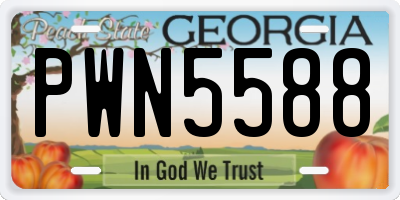 GA license plate PWN5588