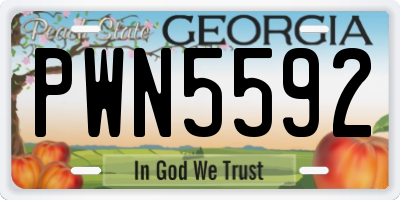 GA license plate PWN5592