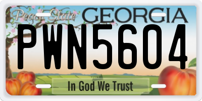 GA license plate PWN5604
