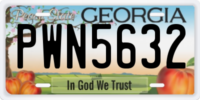 GA license plate PWN5632