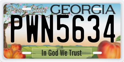 GA license plate PWN5634