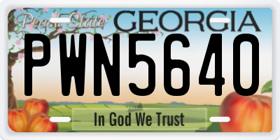 GA license plate PWN5640