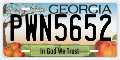 GA license plate PWN5652