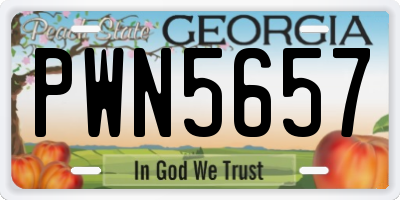 GA license plate PWN5657