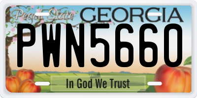 GA license plate PWN5660
