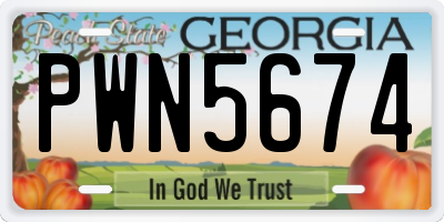 GA license plate PWN5674