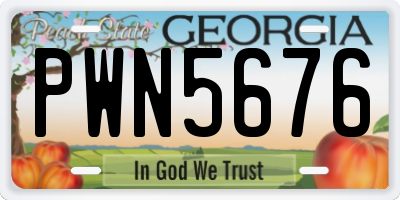 GA license plate PWN5676