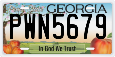 GA license plate PWN5679