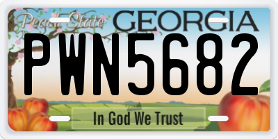 GA license plate PWN5682