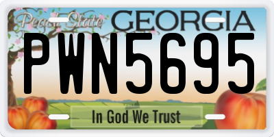 GA license plate PWN5695