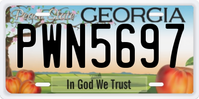 GA license plate PWN5697