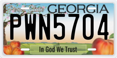 GA license plate PWN5704
