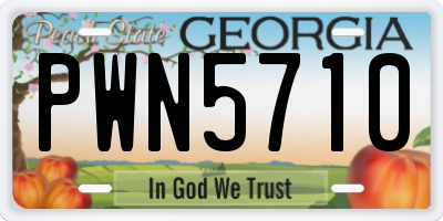 GA license plate PWN5710