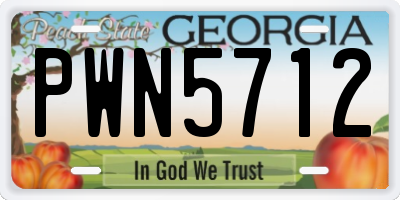 GA license plate PWN5712