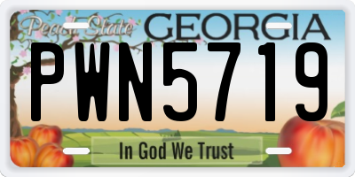 GA license plate PWN5719