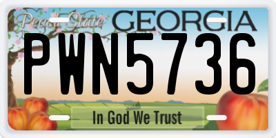 GA license plate PWN5736