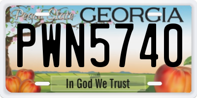 GA license plate PWN5740