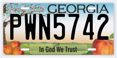 GA license plate PWN5742