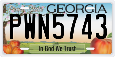 GA license plate PWN5743