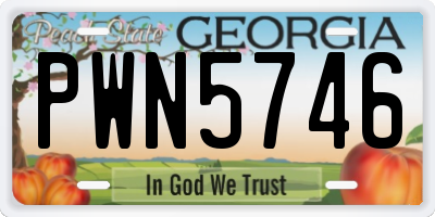 GA license plate PWN5746