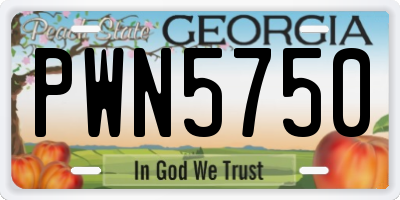 GA license plate PWN5750