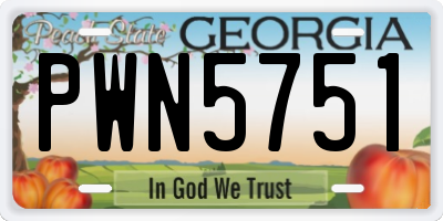 GA license plate PWN5751