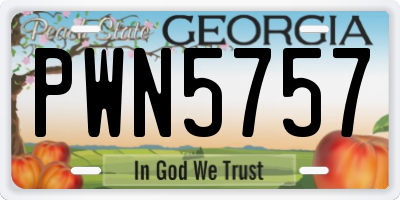 GA license plate PWN5757