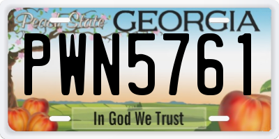 GA license plate PWN5761