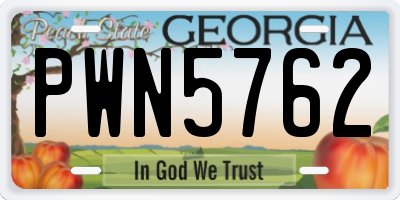 GA license plate PWN5762