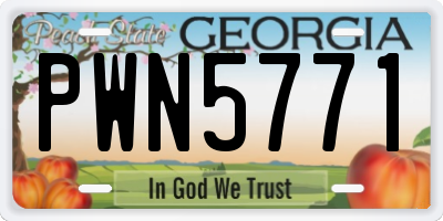 GA license plate PWN5771