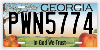 GA license plate PWN5774