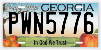 GA license plate PWN5776