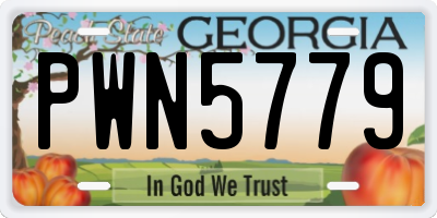 GA license plate PWN5779