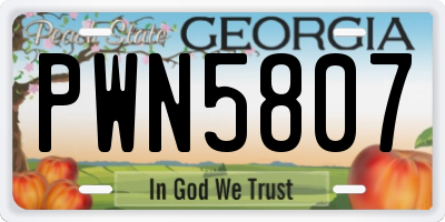 GA license plate PWN5807