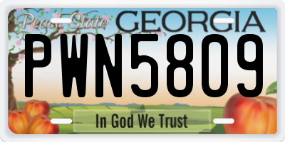 GA license plate PWN5809