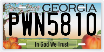 GA license plate PWN5810