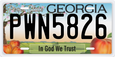 GA license plate PWN5826
