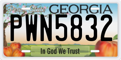 GA license plate PWN5832