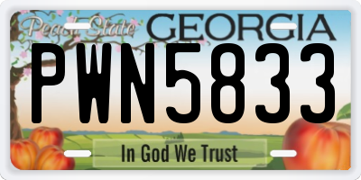 GA license plate PWN5833
